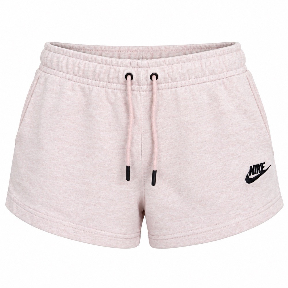 Nike Womens Small Sportswear Essential Fleece Shorts Light Pink Pockets Swoosh